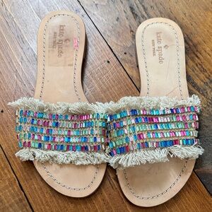 Kate Spade Colorful Beaded Fringe Sandals
